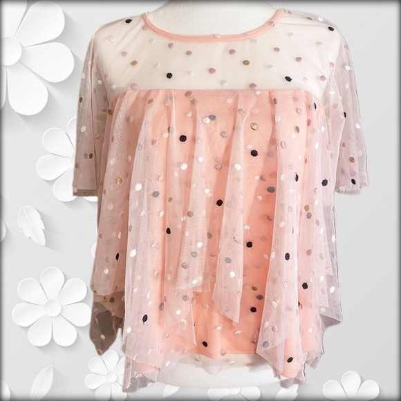 Eva Franco Tulle Polka Dot Top - Size Small - Picture 3 of 5